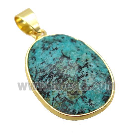green African Turquoise oval pendant