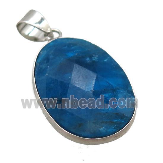 blue Apatite oval pendant