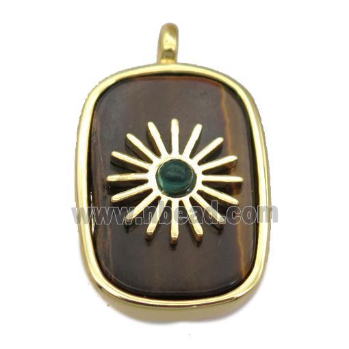 Tiger eye stone rectangle pendant