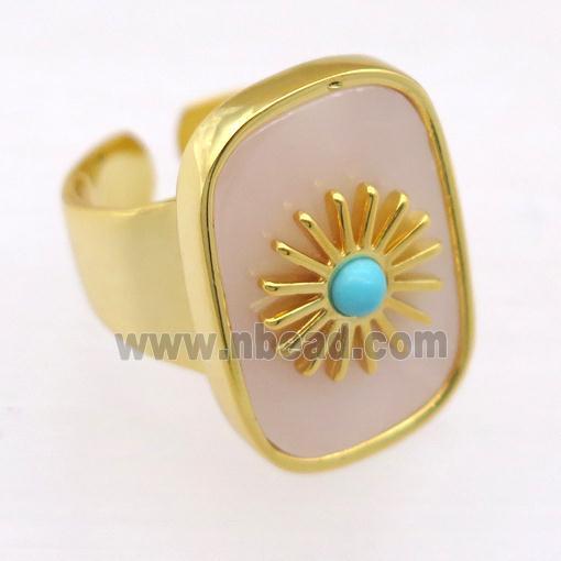 Queen Shell Rings, gold plated
