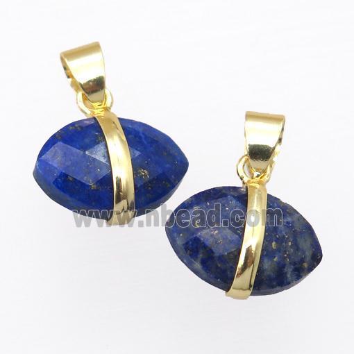 blue Lapis Lazuli pendant, faceted oval