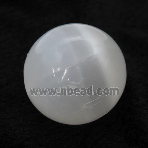 White Selenite Sphere Massage Ball Globe Nohole
