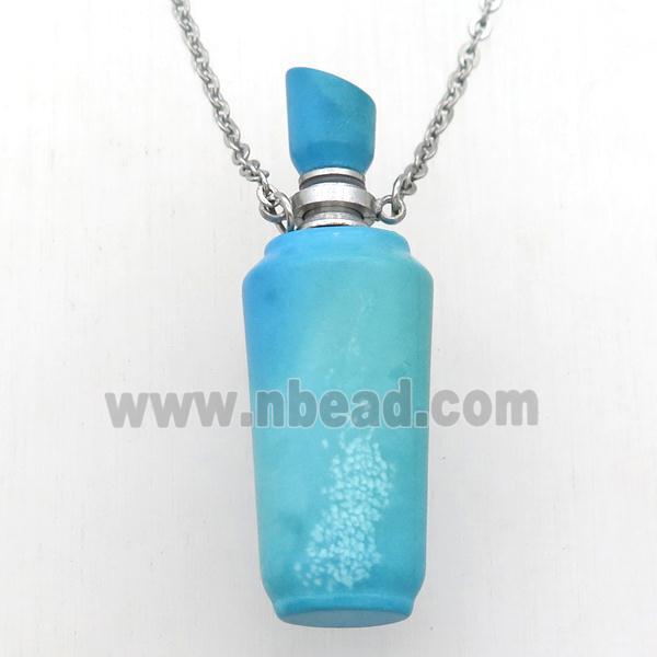 Magnesite Turquoise Perfume Bottle Necklace