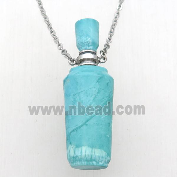 Magnesite Turquoise Perfume Bottle Necklace
