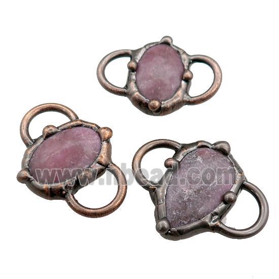 rhodonite connector, antique red