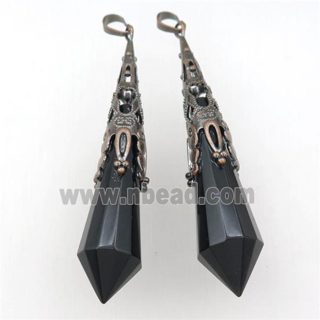 black Onyx pendulum pendant, antique red