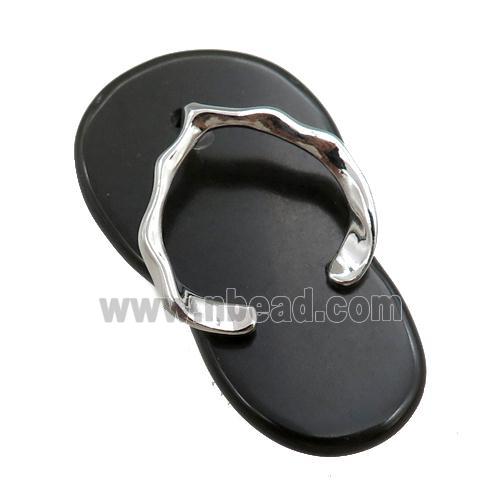 black onyx agate shoes pendant
