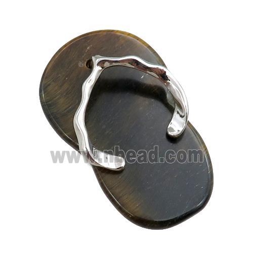 tiger eye stone shoes pendant