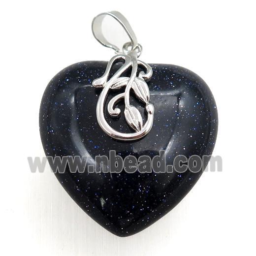 blue sandstone heart pendant