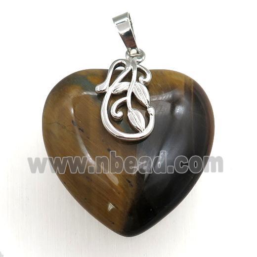 tigger eye stone heart pendant