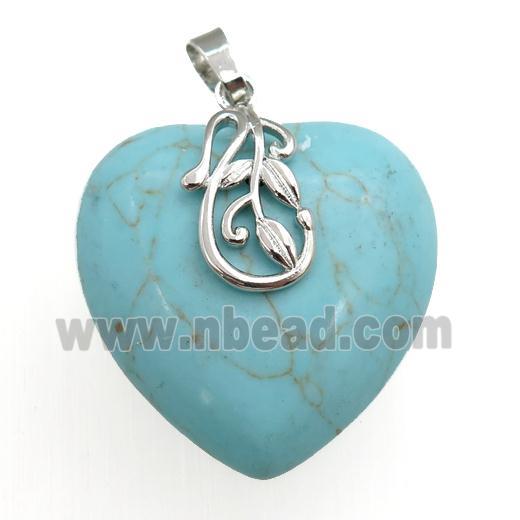 green turquoise heart pendant