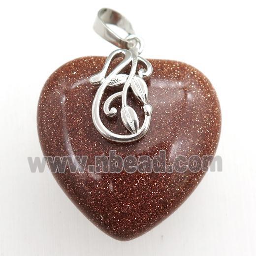 gold sandstone heart pendant