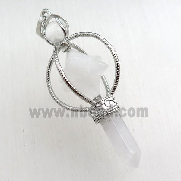 clear quartz magicwand pendant