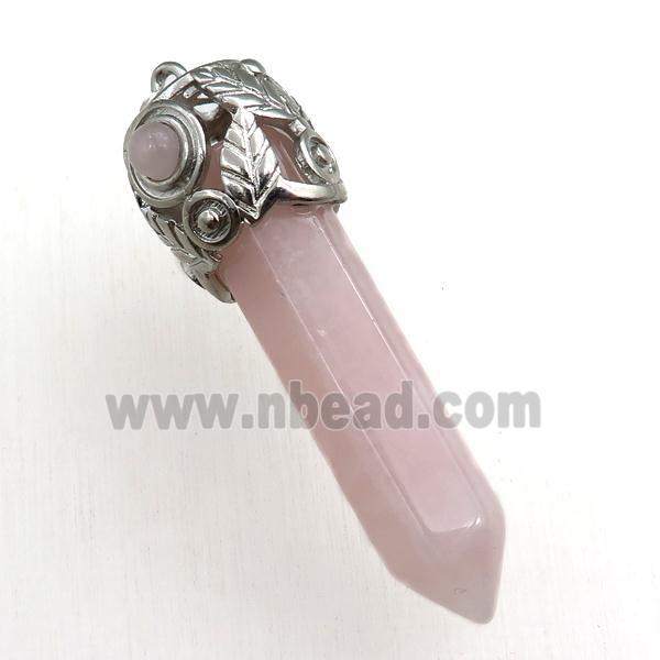 rose quartz bullet pendant