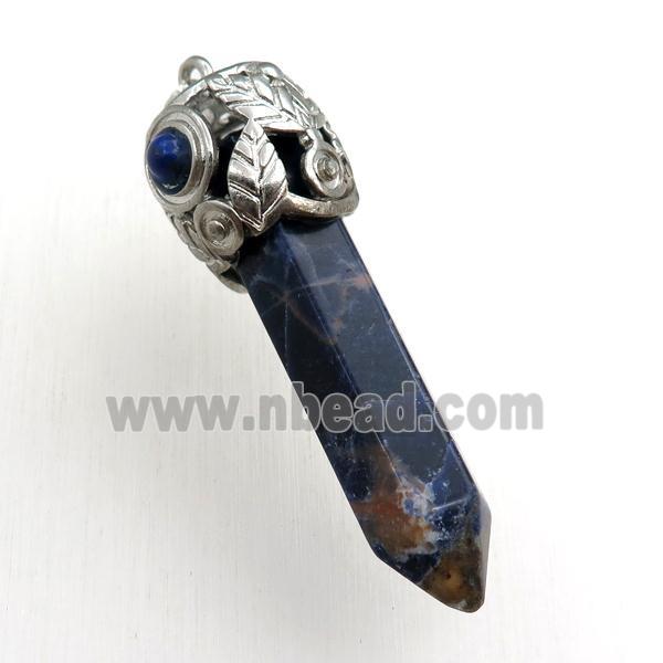 blue sodalite bullet pendant