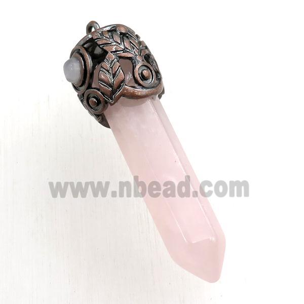 rose quartz bullet pendant