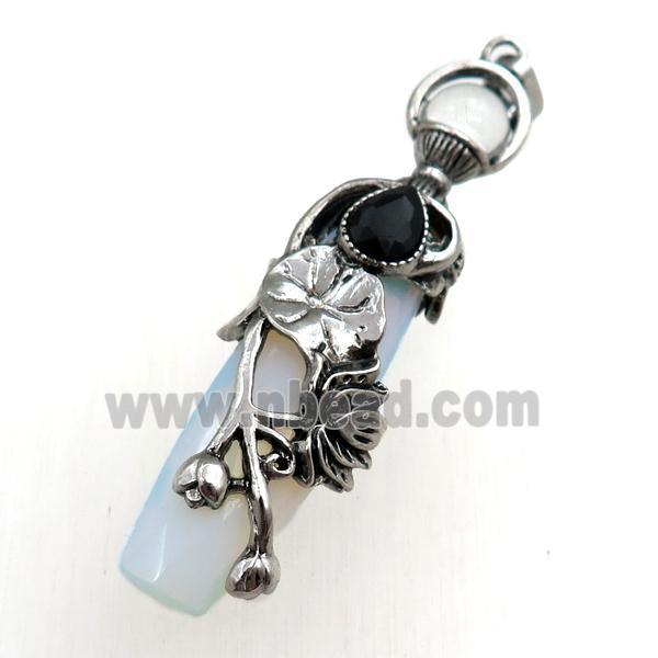 white opalite stick pendant