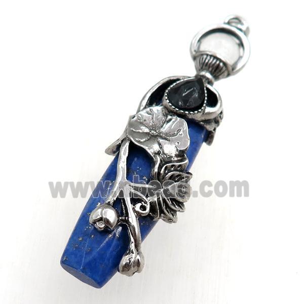 blue lapis stick pendant