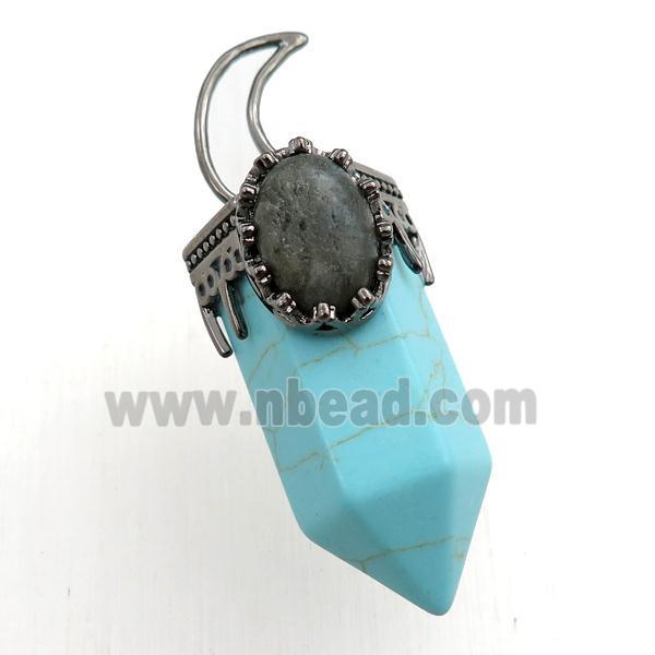 green synthetic turquoise bullet pendant