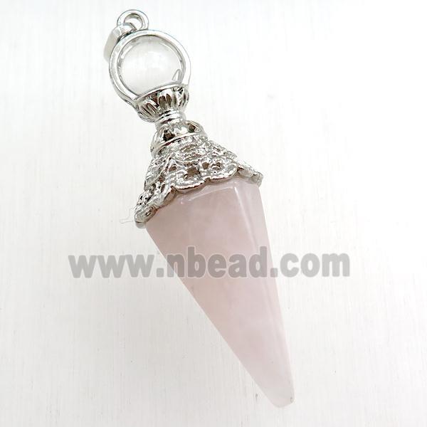 rose quartz pendulum pendant