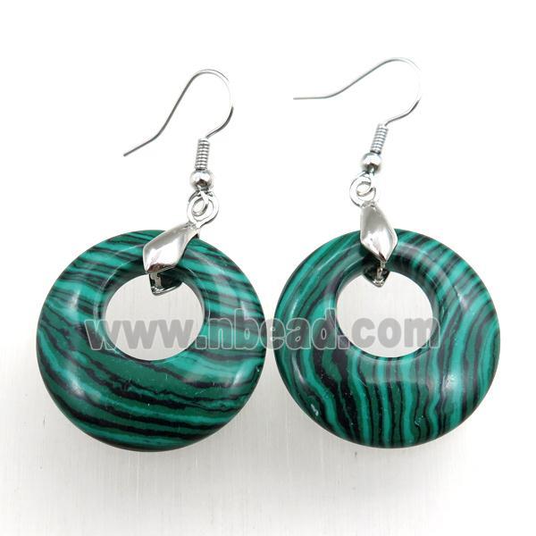 hook earring with malachite