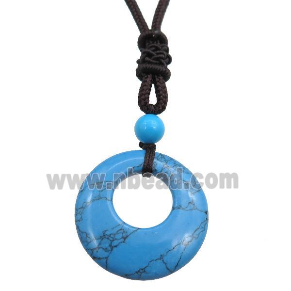 blue synthetic turquoise necklace