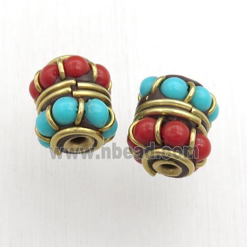 tibetan tube beads, brass