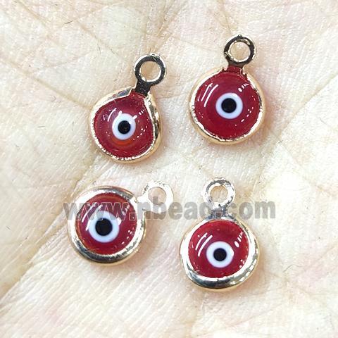 red Lampwork evil eye pendant