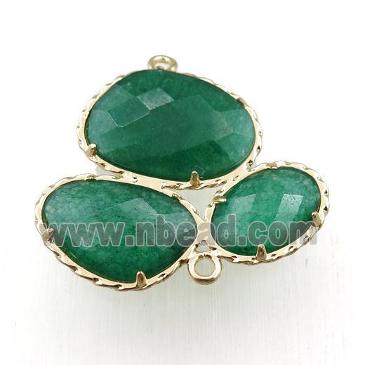 green jade connector, gold plated