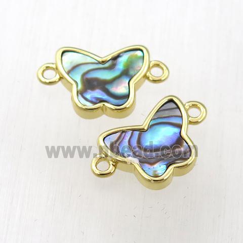 Abalone Shell butterfly connector, gold plated
