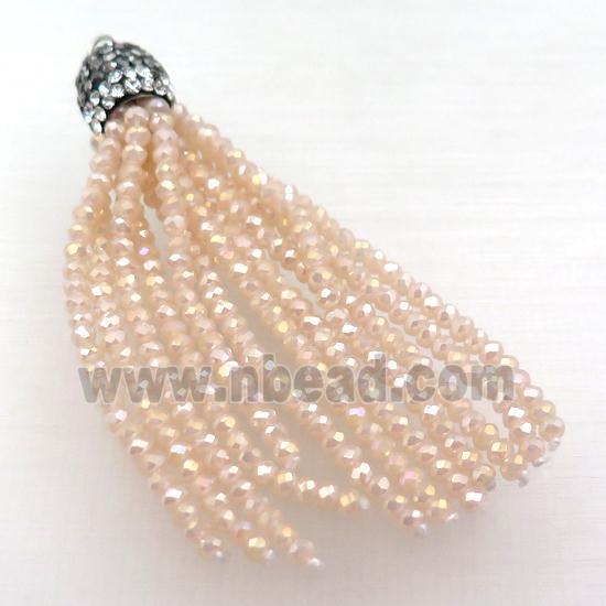 Tassel pendant with champagne crystal glass