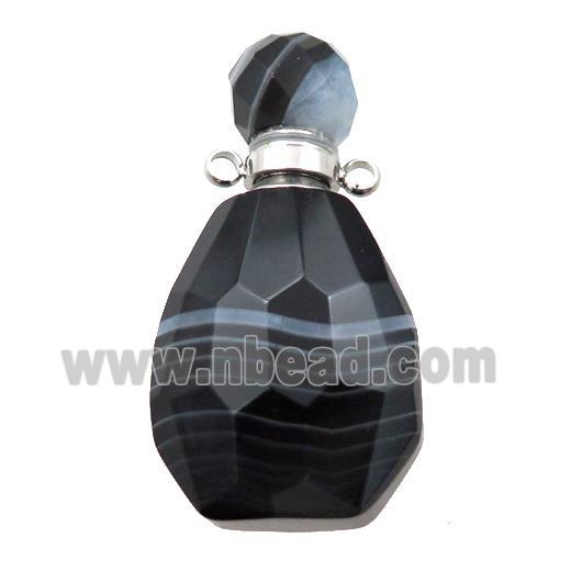 black striped Agate perfume bottle pendant