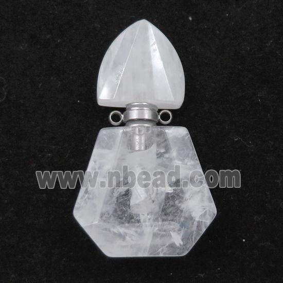 Clear Quartz perfume bottle pendant