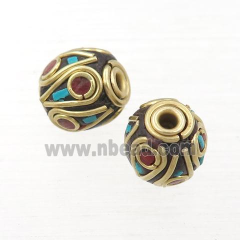 tibetan style brass round beads