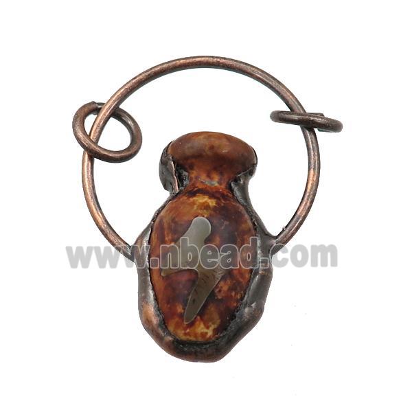 Dzi Agate gourd pendant, antique red