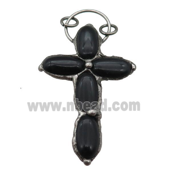 black onyx cross pendant