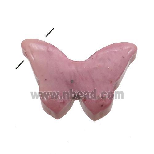 pink rhodonite butterfly pendant