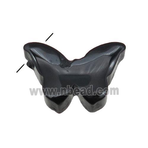 black onyx agate butterfly pendant