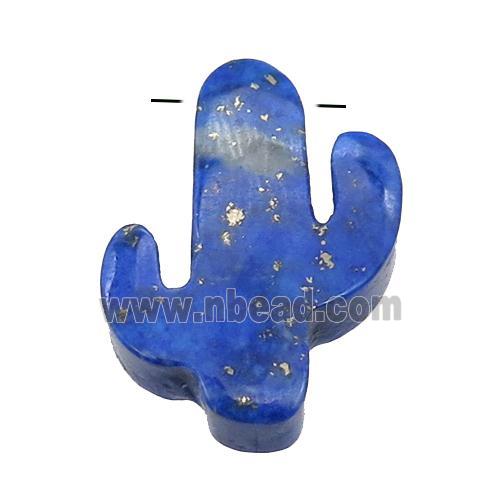 blue Lapis cactus pendant