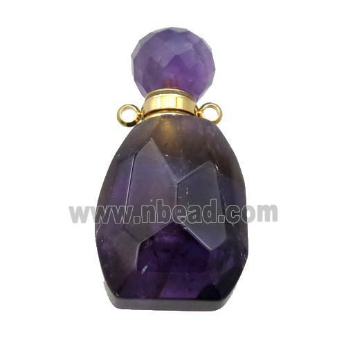 Amethyst perfume bottle, gold plated