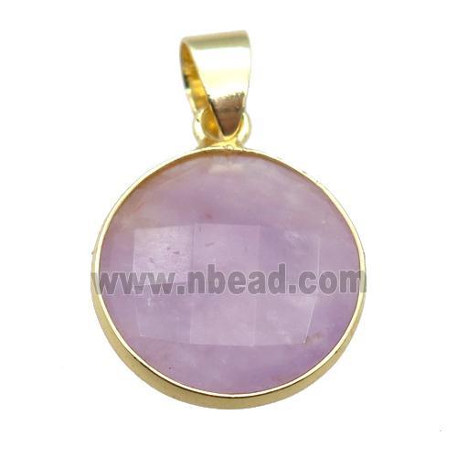 purple Amethyst circle pendant