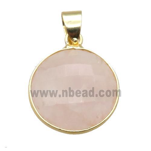 Rose Quartz circle pendant