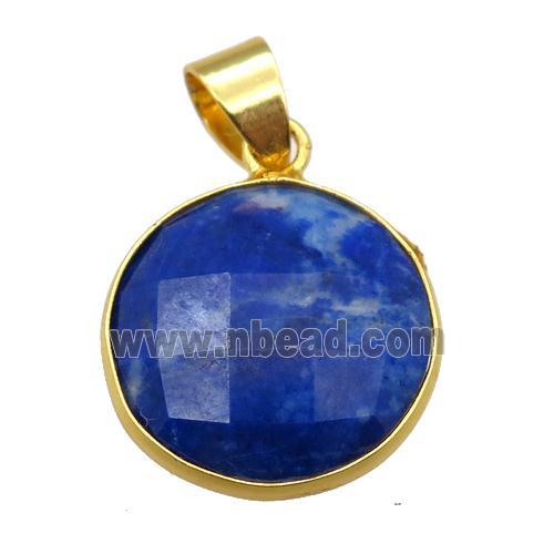 blue Lapis Lazuli circle pendant
