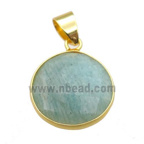 green Amazonite circle pendant