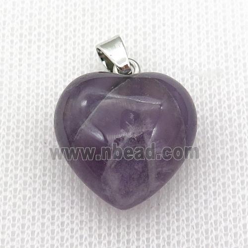 purple Amethyst heart pendant