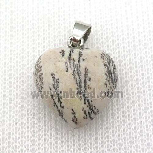 Chohua Jasper heart pendant