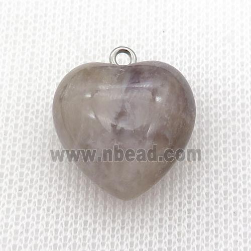 lt.purple Amethyst heart pendant