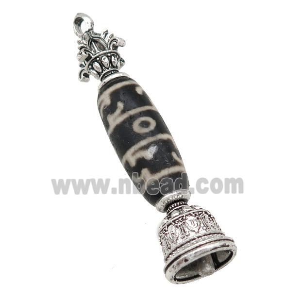 tibetan style Agate pendant, antique silver