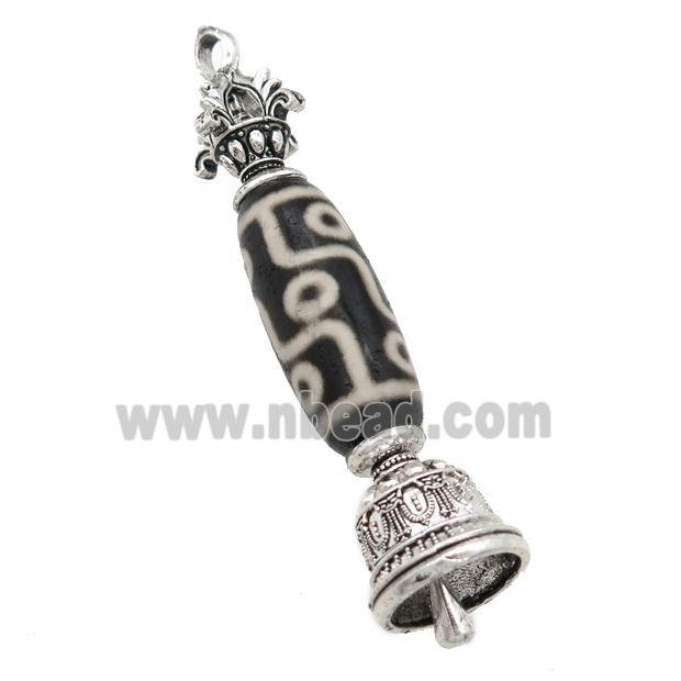 tibetan style Agate pendant, antique silver