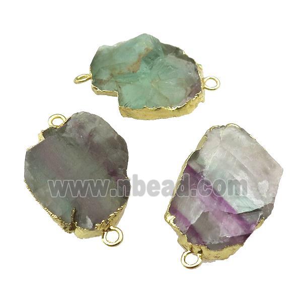 Fluorite connector, freeform, gold plated